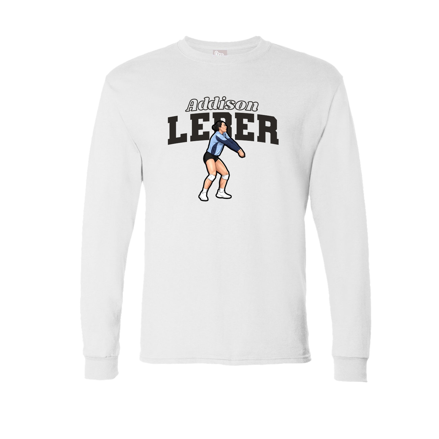 Long Sleeve Tee — Name Arch in White