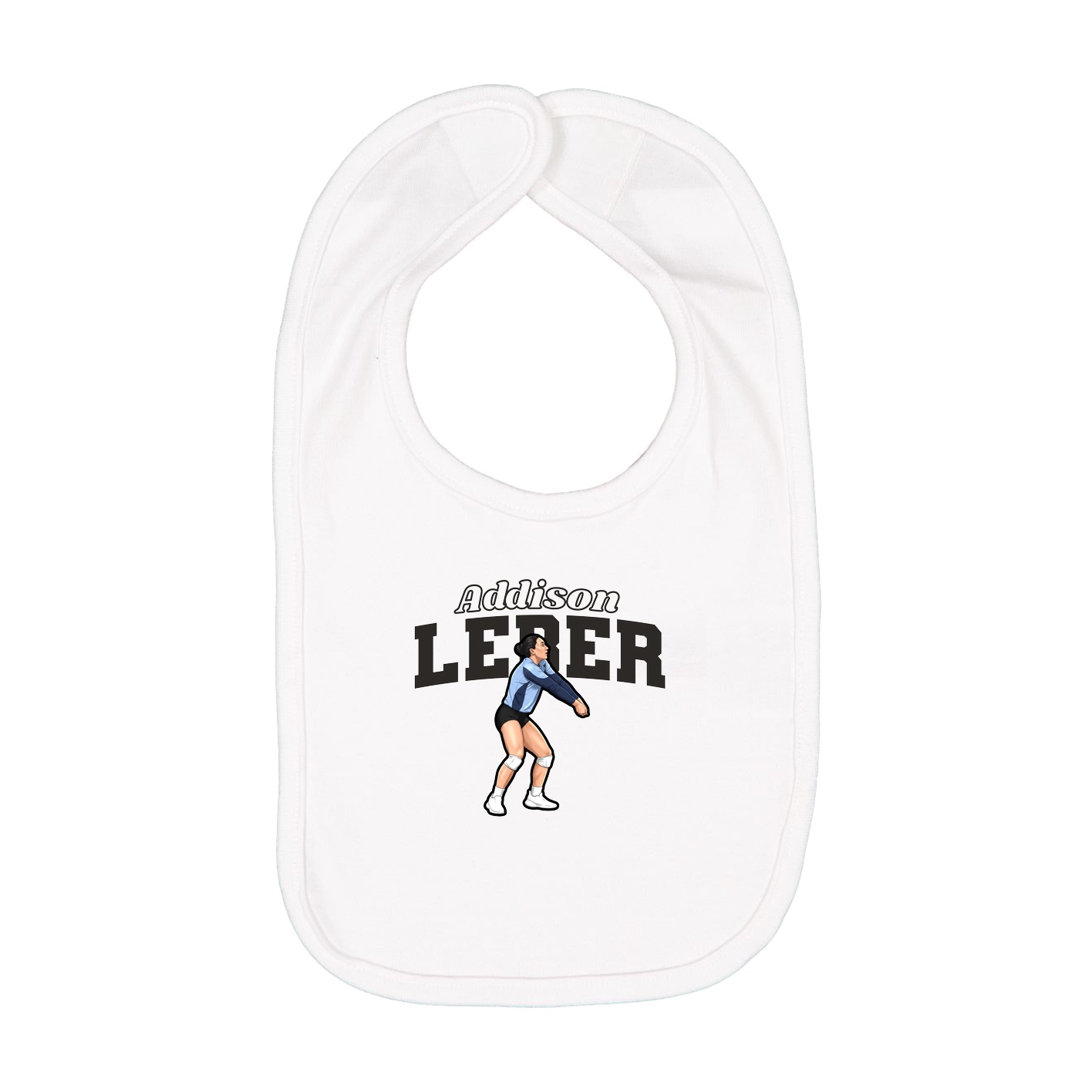 Infant Bib — Name Arch in White