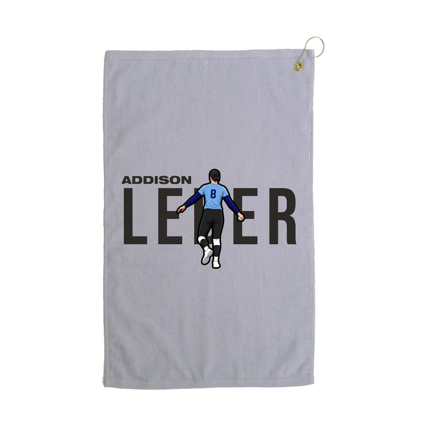 Golf Towel — Player Name in Grey