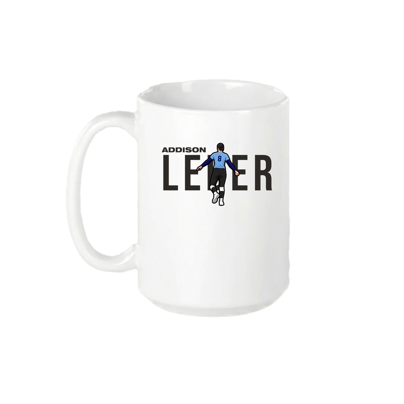 15oz Coffee Mug — Player Name in White