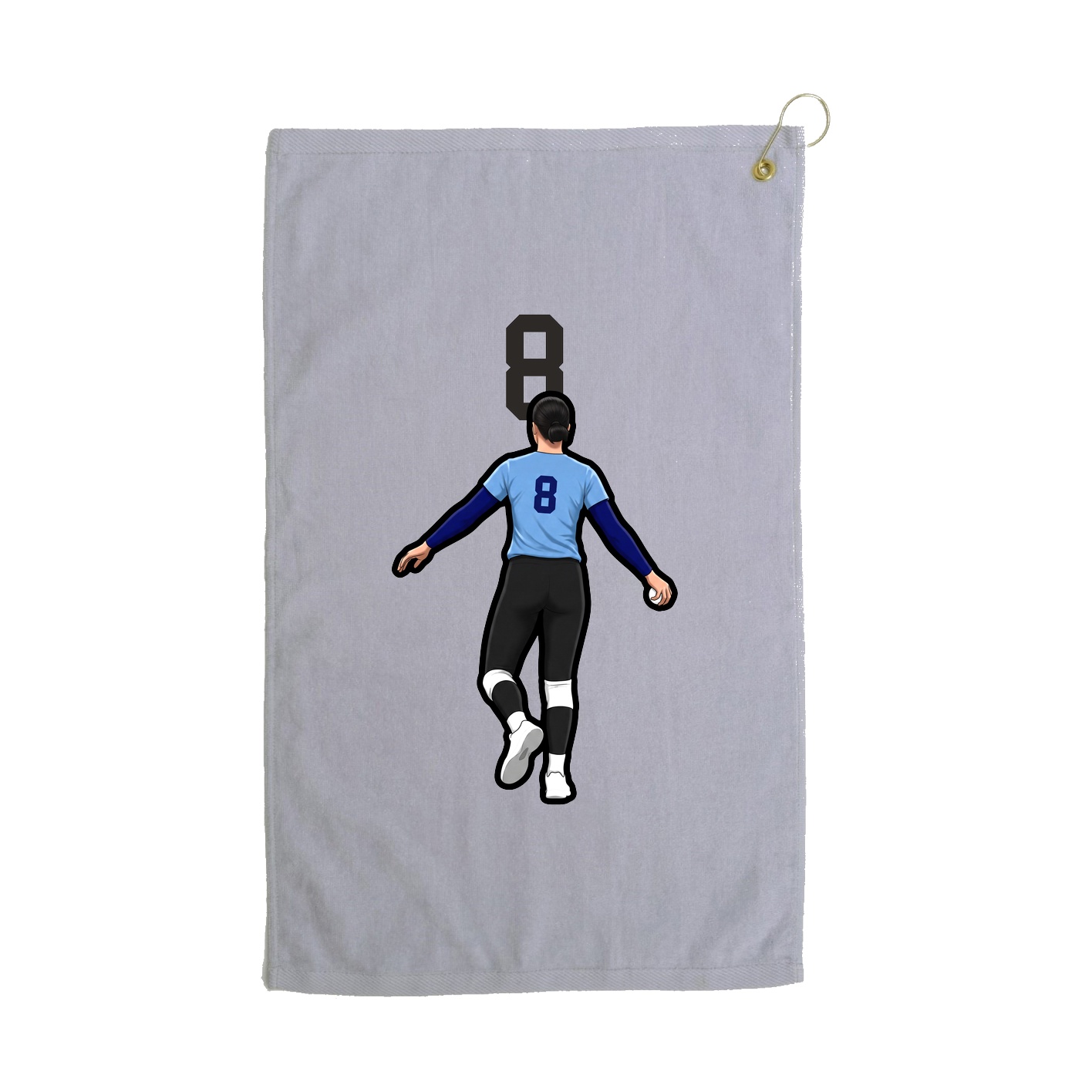 Golf Towel — Number Top in Grey