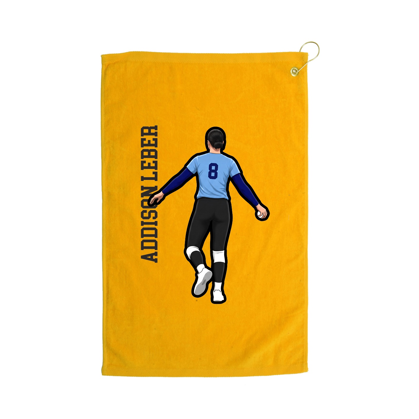 Golf Towel — Name Vertical in Gold