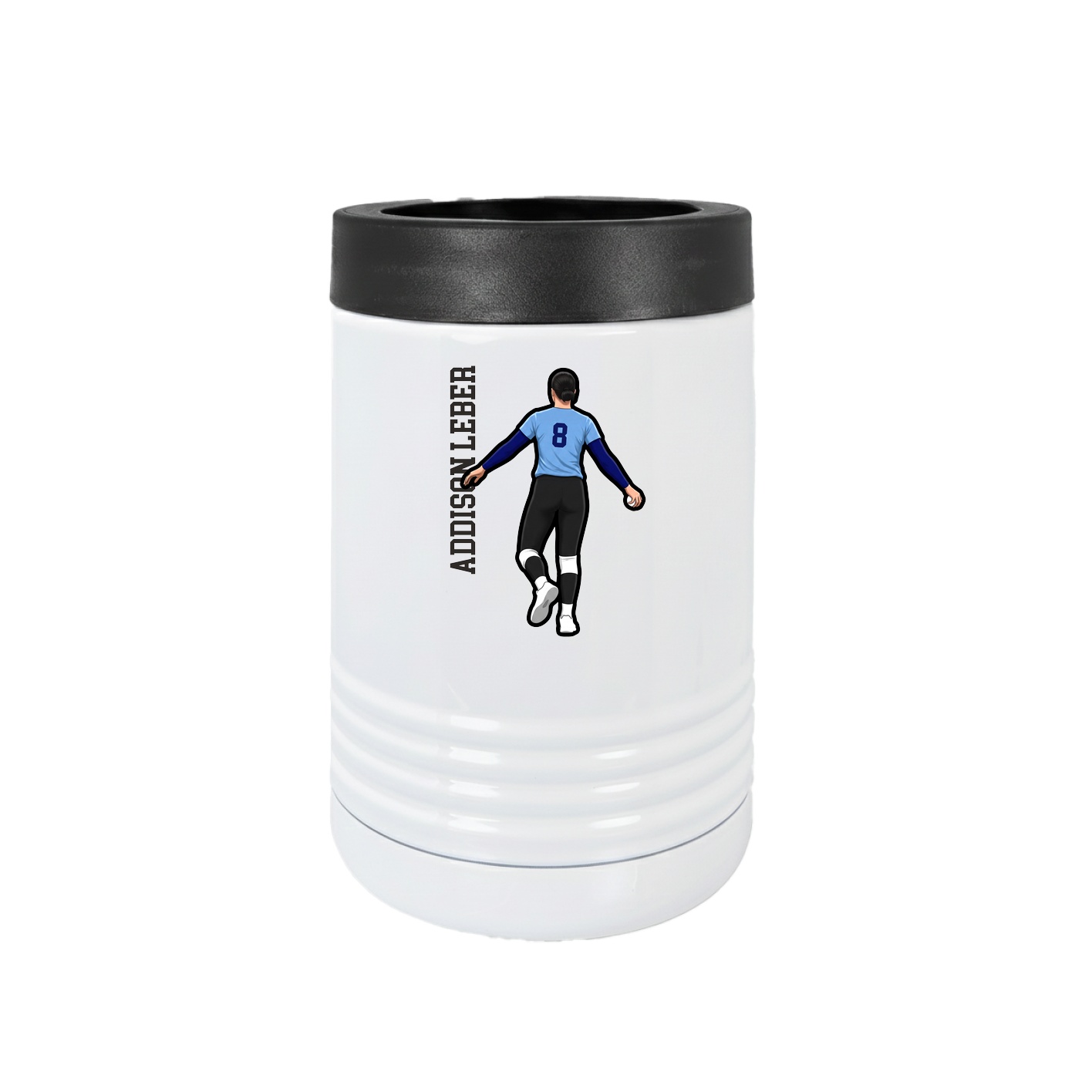 Beverage Holder — Name Vertical in White