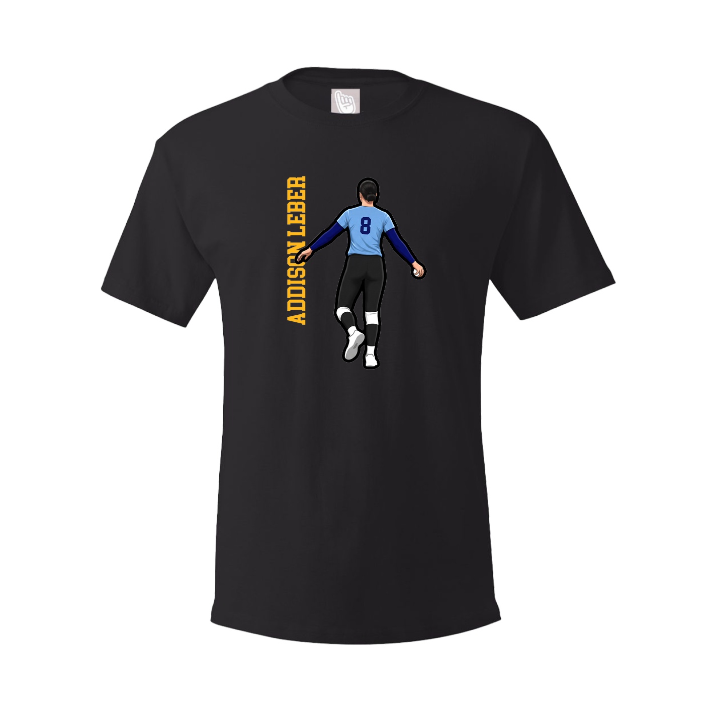 Youth Tee — Name Vertical in Black