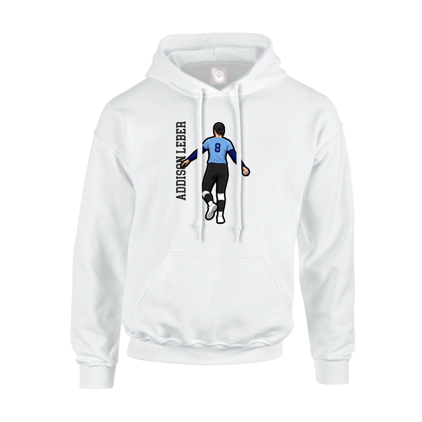 Youth Hoodie — Name Vertical in White