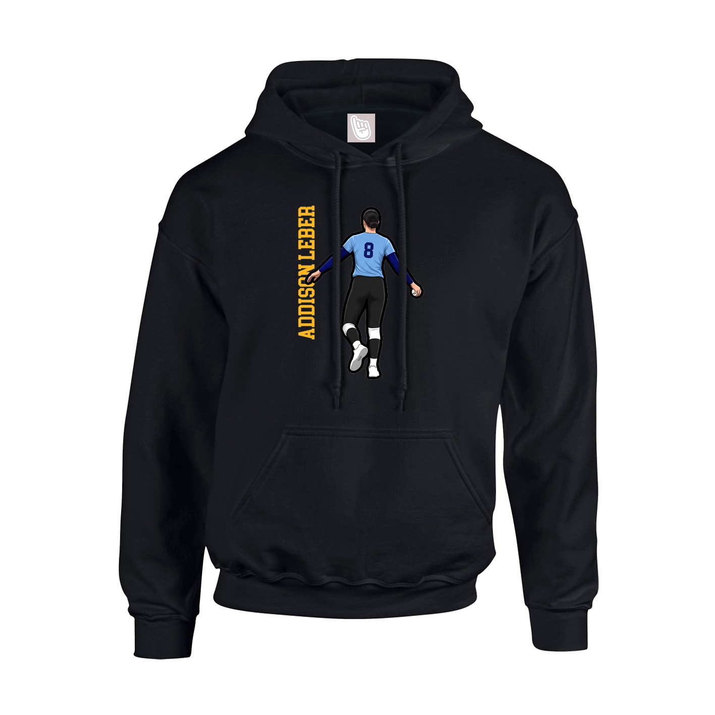 Youth Hoodie — Name Vertical in Black