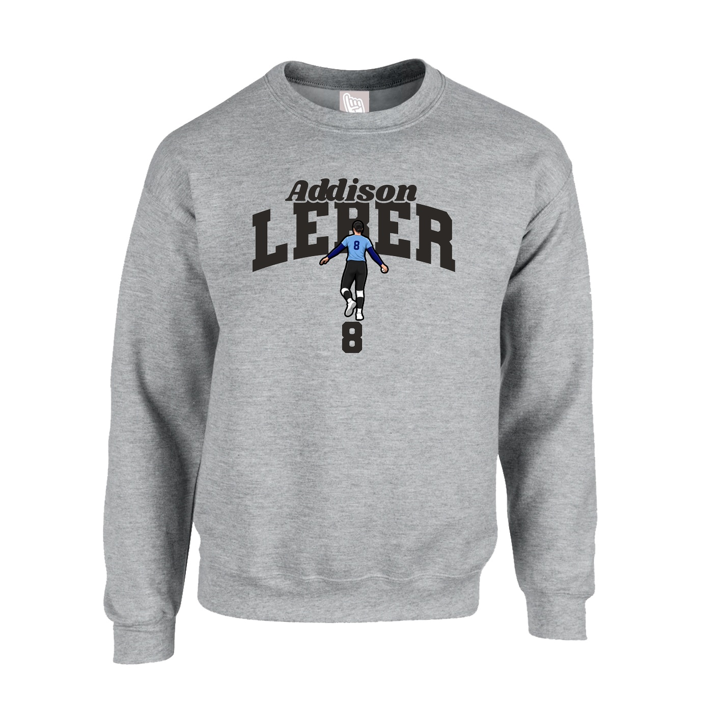 Fleece Crew — Signature Arch in Grey