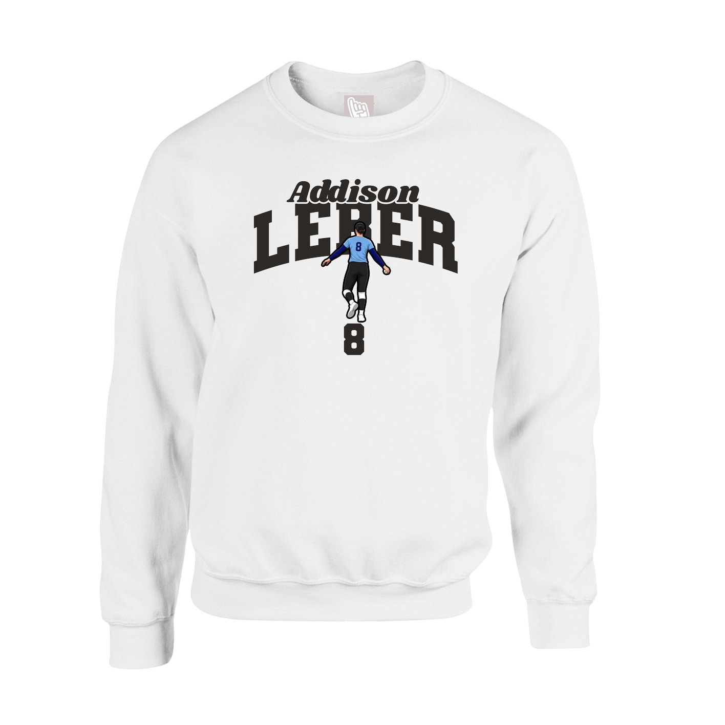 Fleece Crew — Signature Arch in White