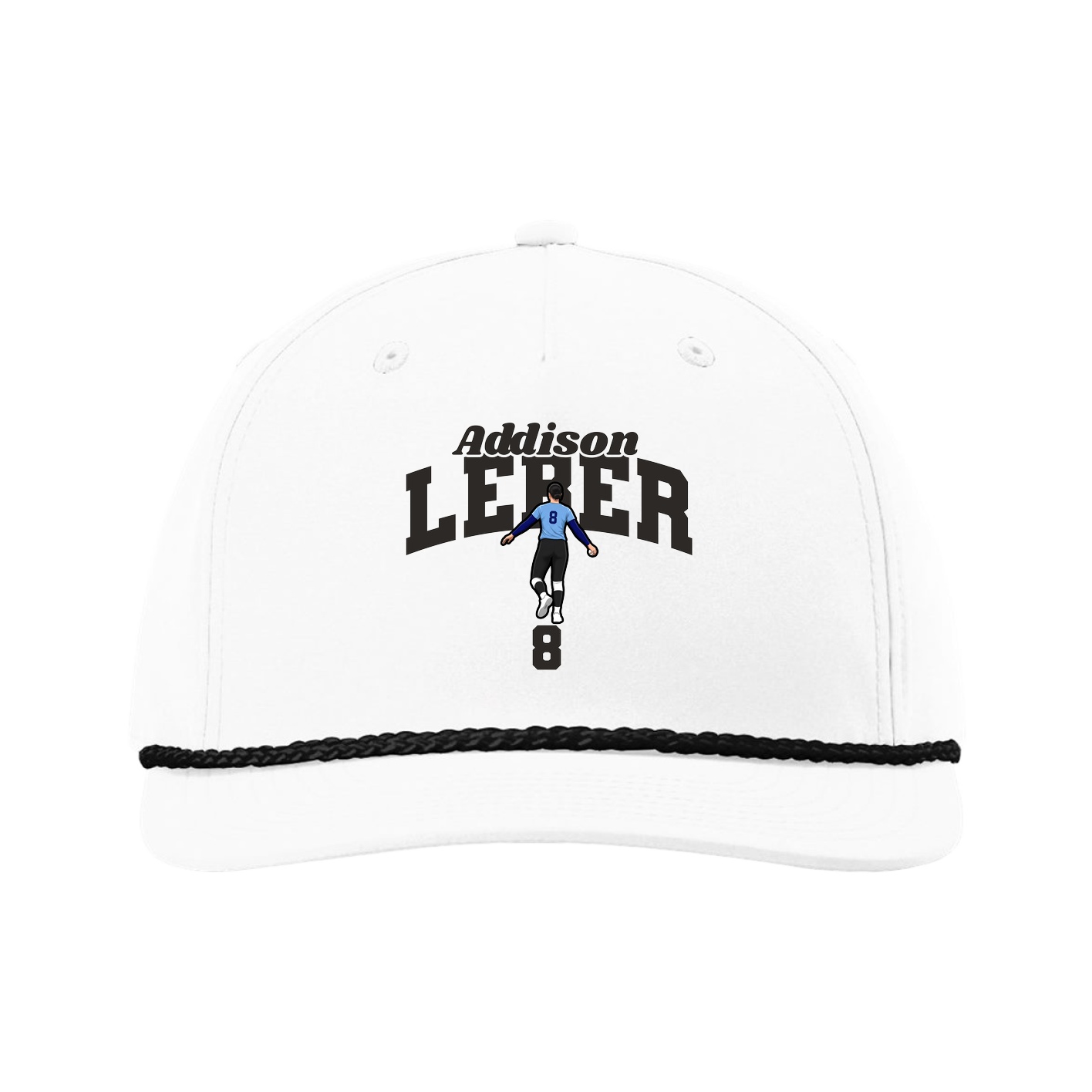 Five-Panel Classic Rope Cap — Signature Arch in White