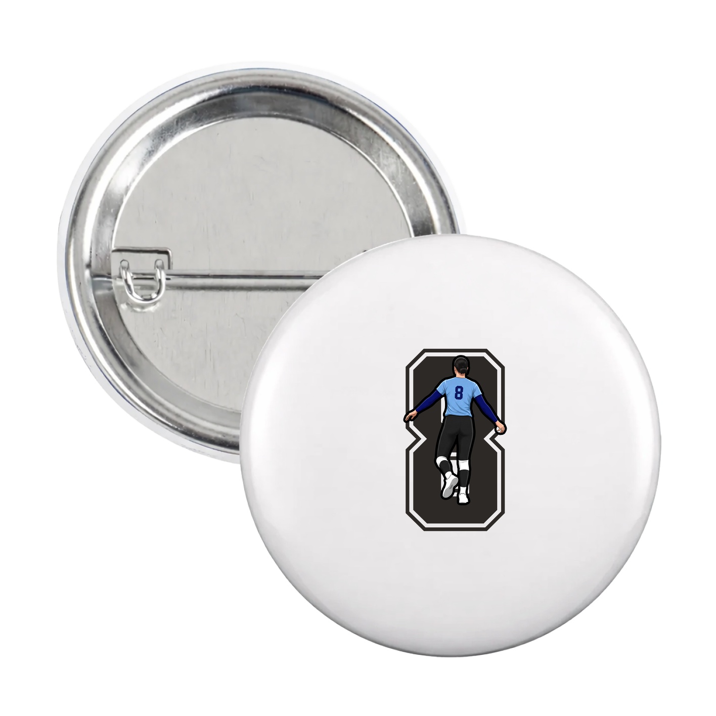 Game Day Button — Number in White
