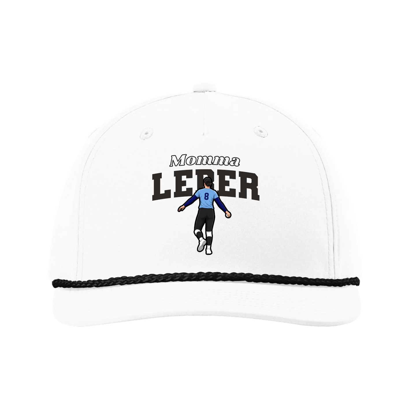 Five-Panel Classic Rope Cap — Mothers Day Block in White