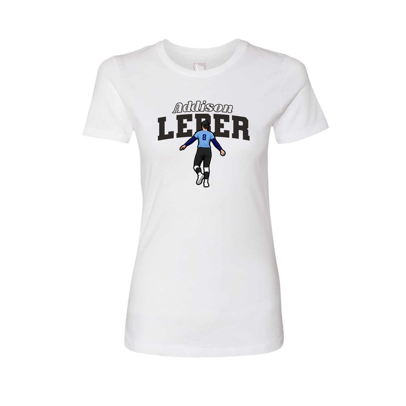Womens Tee — Name Arch in White