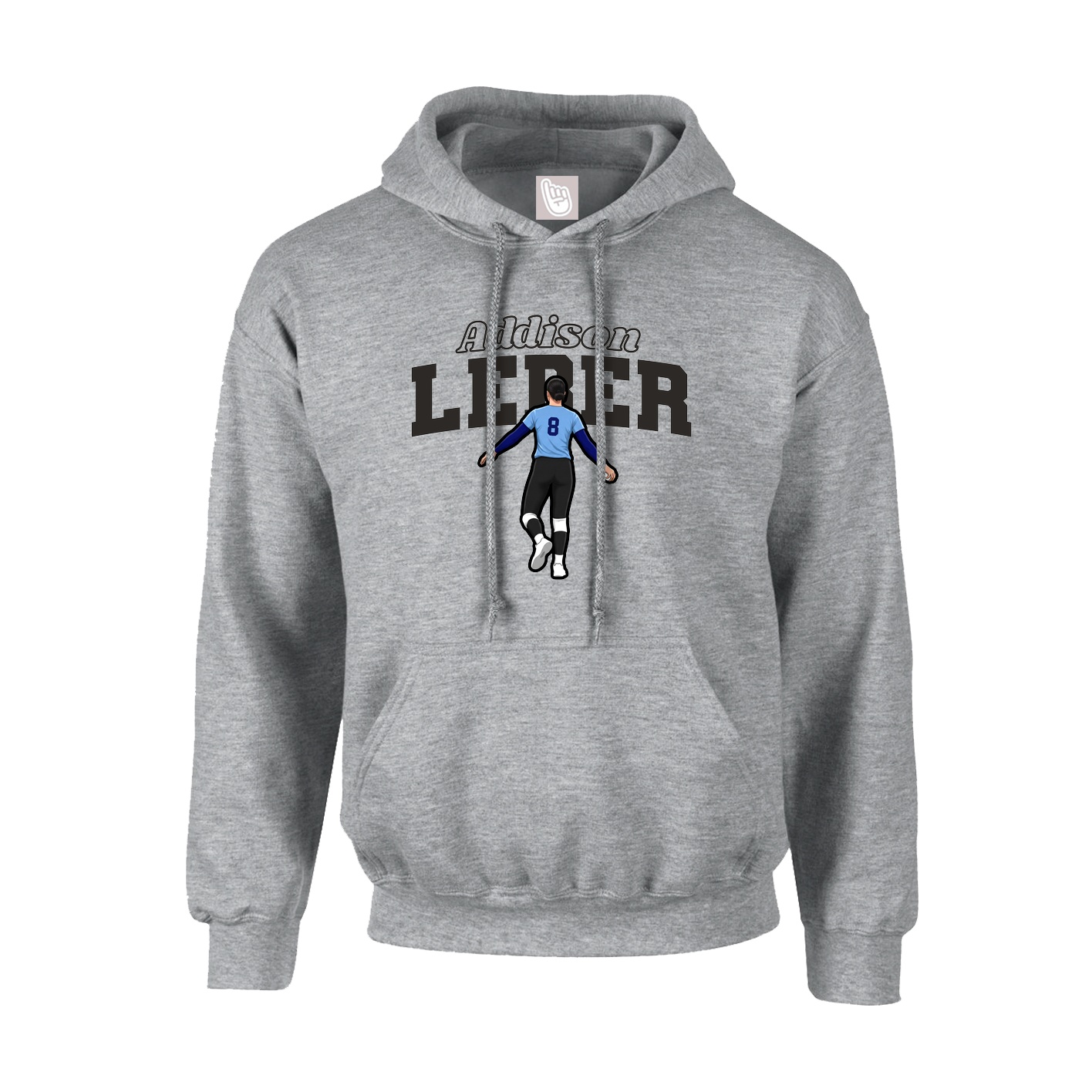 Hoodie — Name Arch in Grey