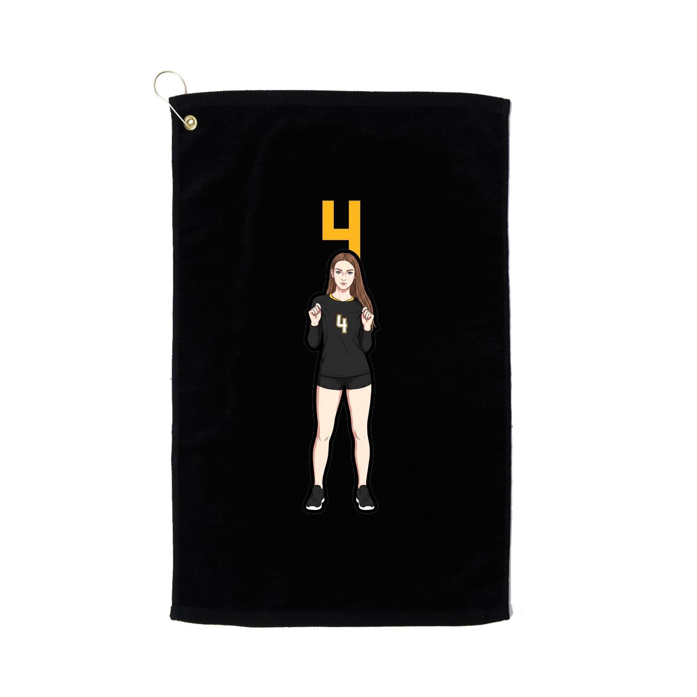 Golf Towel — Number Top in Black