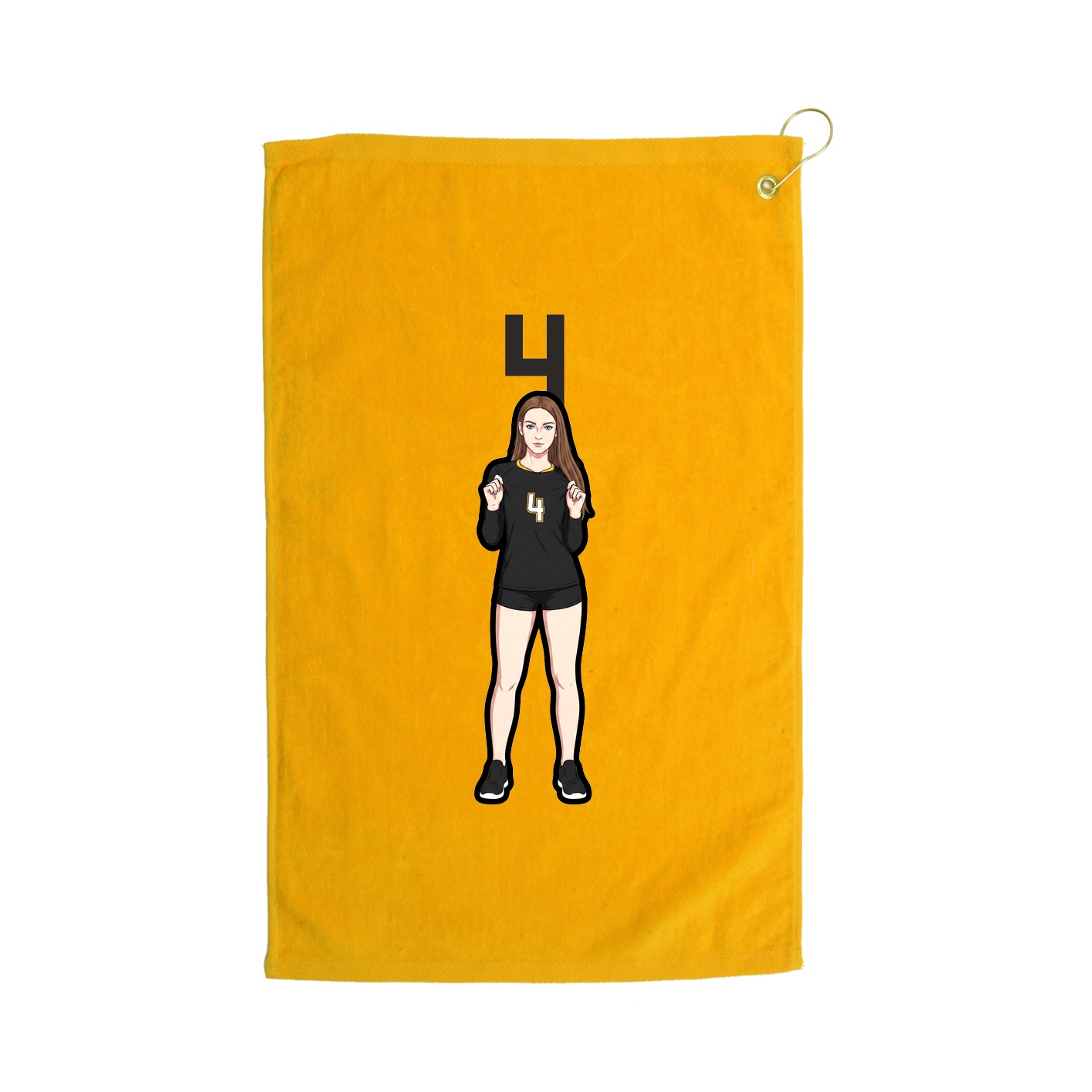 Golf Towel — Number Top in Gold