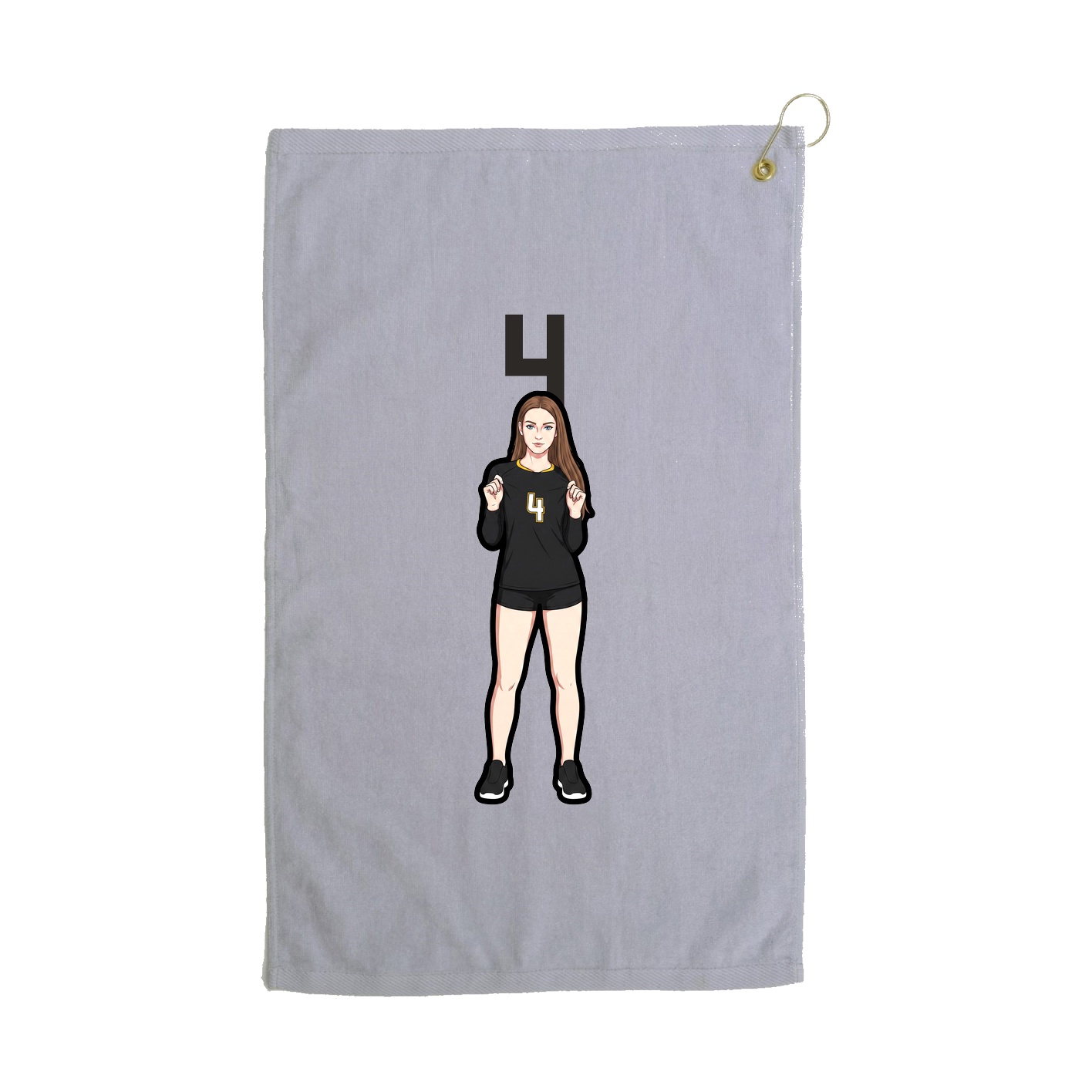 Golf Towel — Number Top in Grey