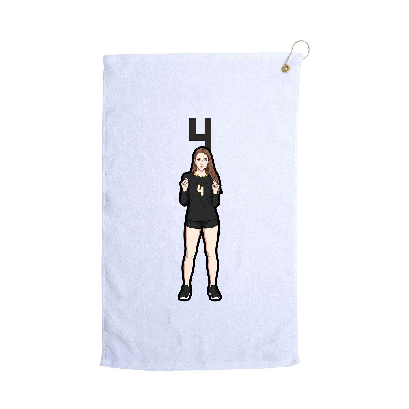 Golf Towel — Number Top in White