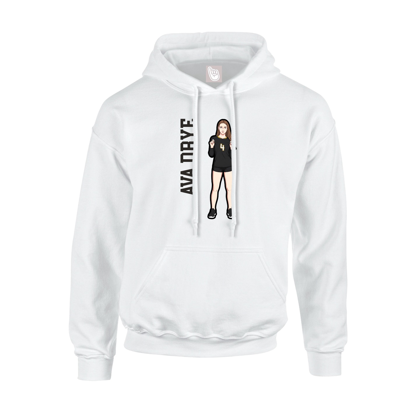 Hoodie — Name Vertical in White