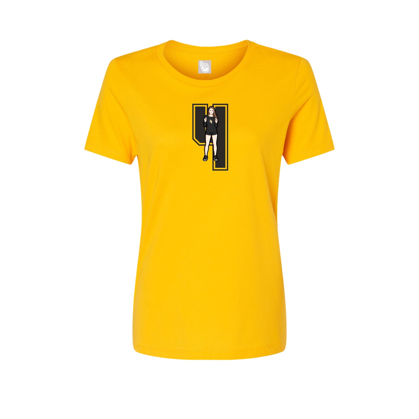 Womens Tee — Number in Gold