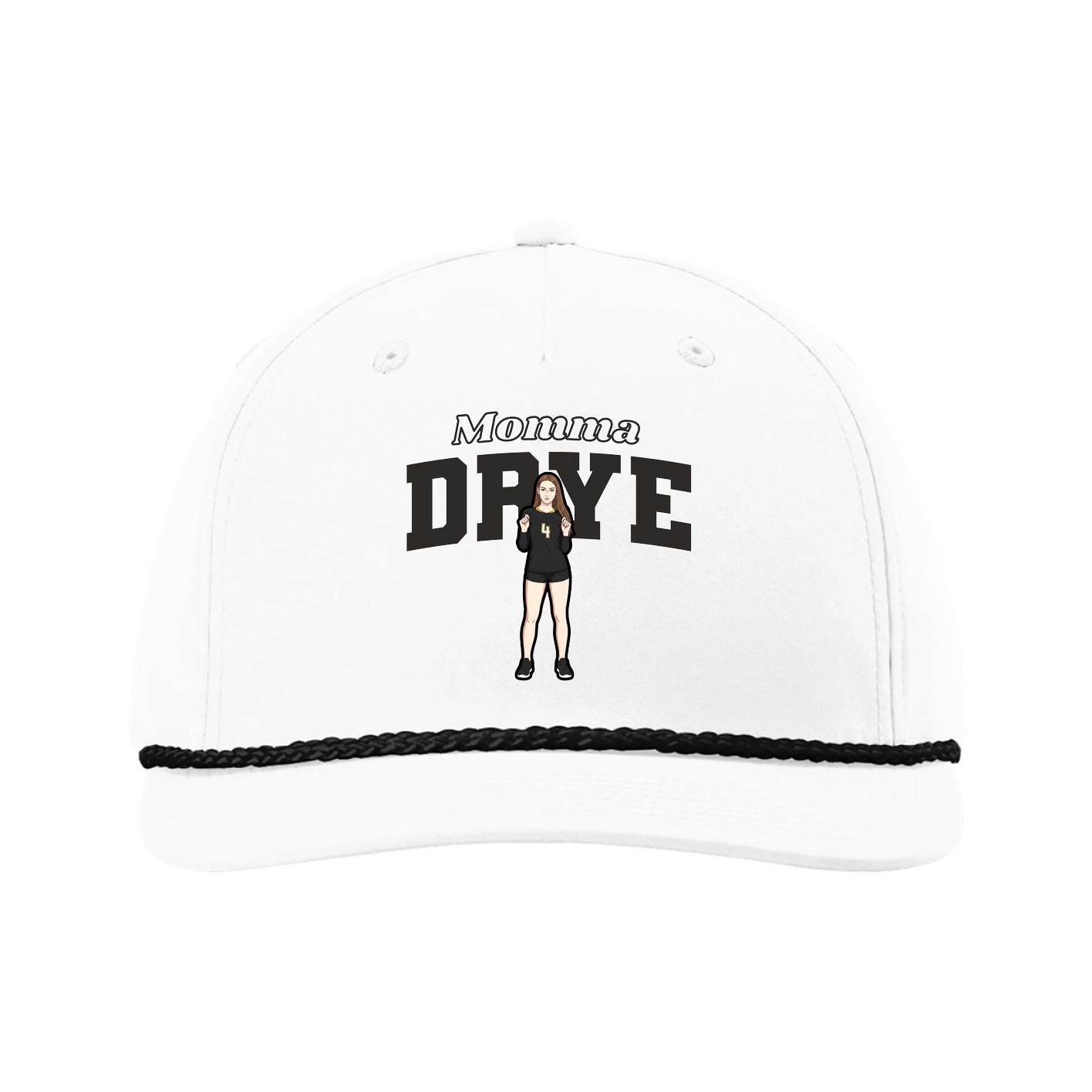 Five-Panel Classic Rope Cap — Mothers Day Block in White
