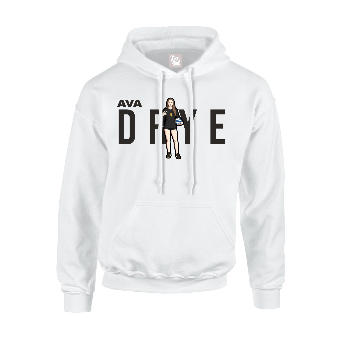 Hoodie — Player Name in White
