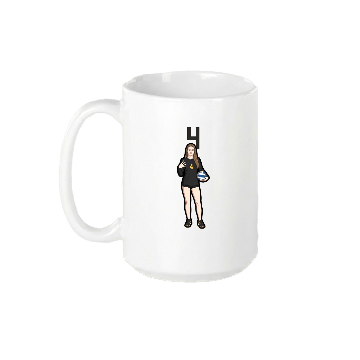 15oz Coffee Mug — Number Top in White