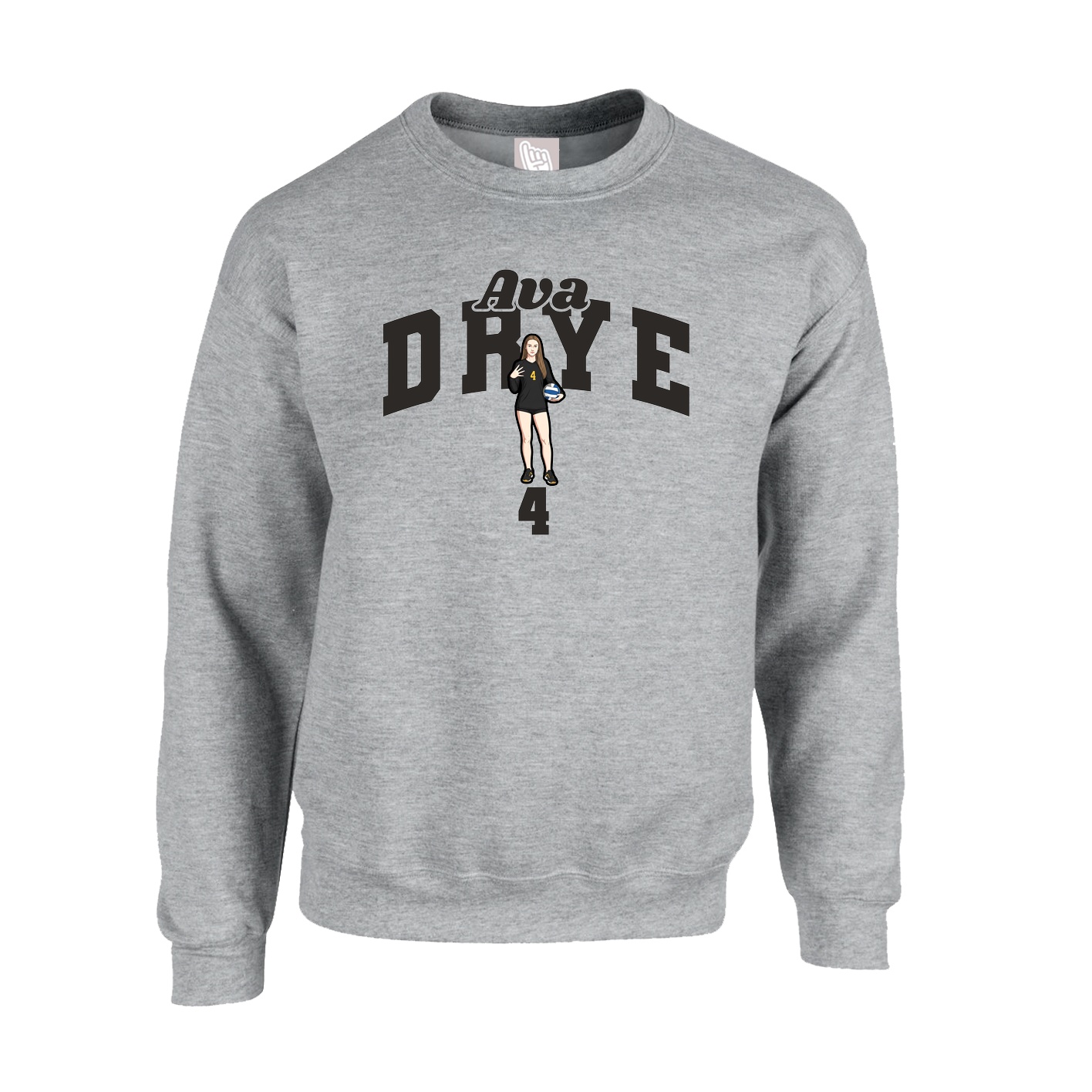 Fleece Crew — Signature Arch in Grey