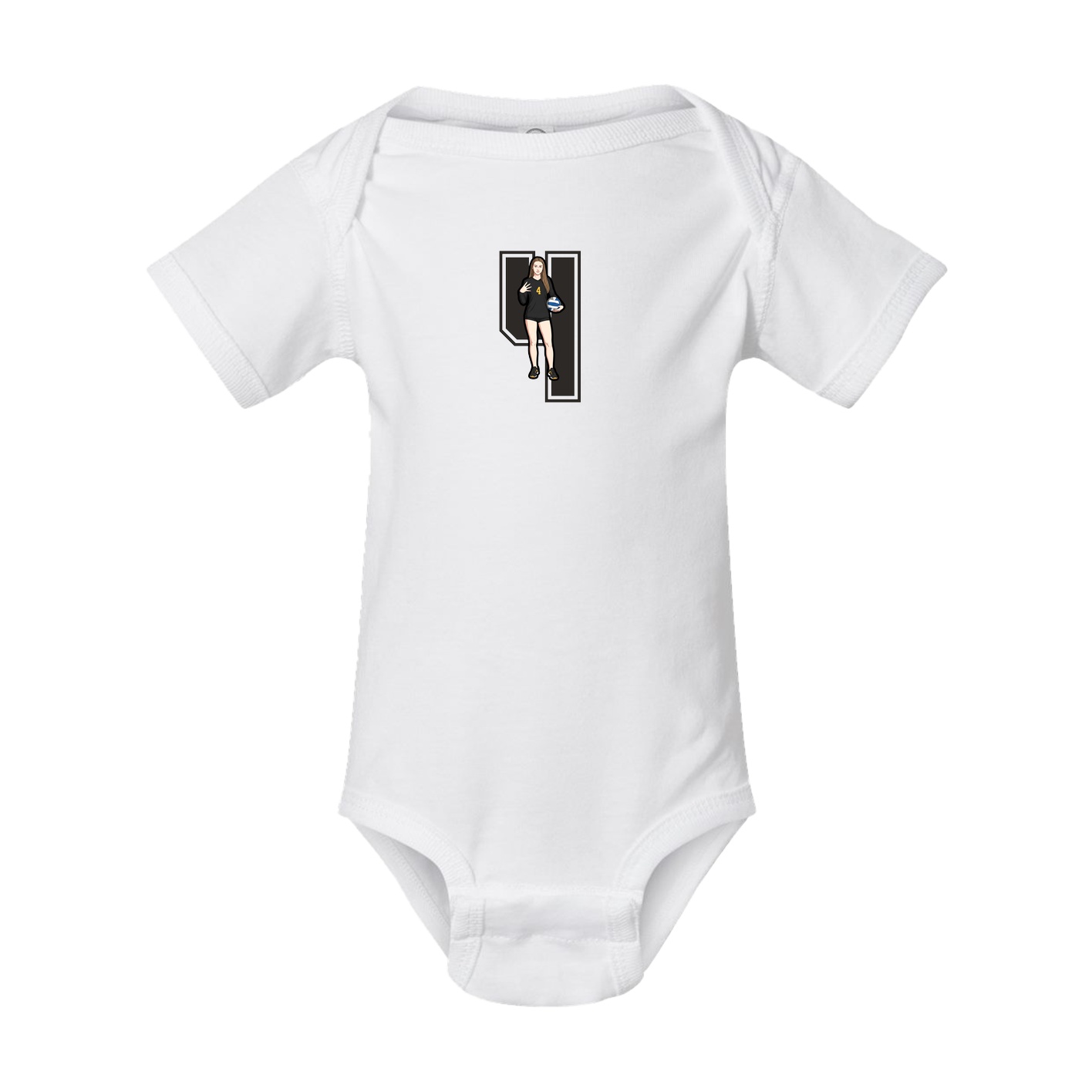 Baby Onesie — Number in White