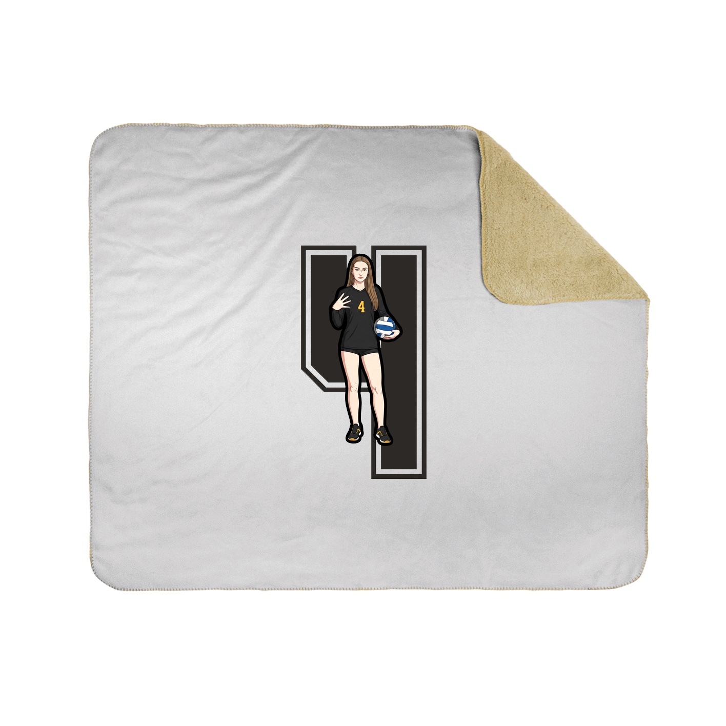 Throw Blanket — Number in White