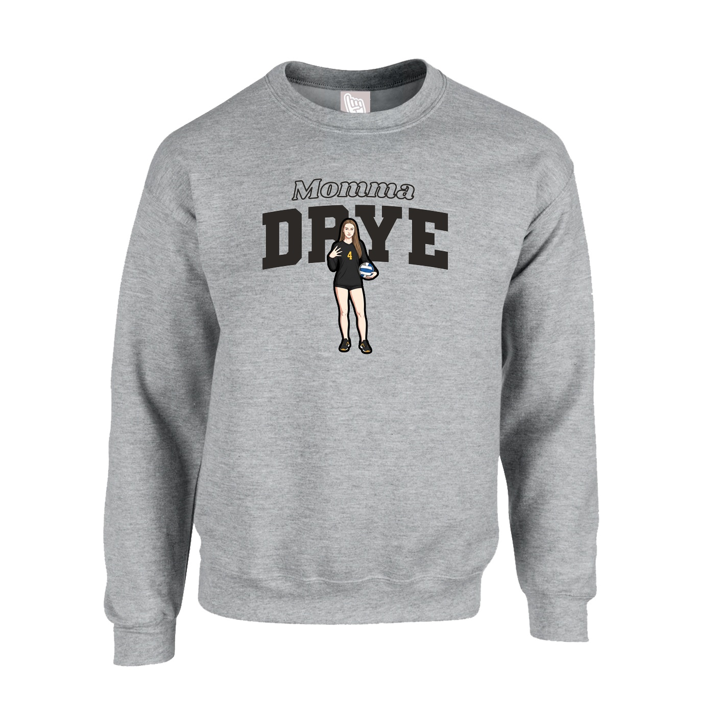Fleece Crew — Mothers Day Block in Grey