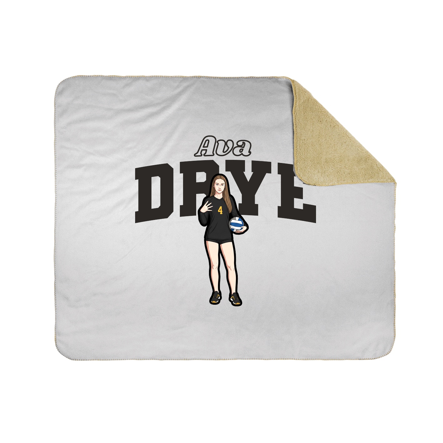 Throw Blanket — Name Arch in White