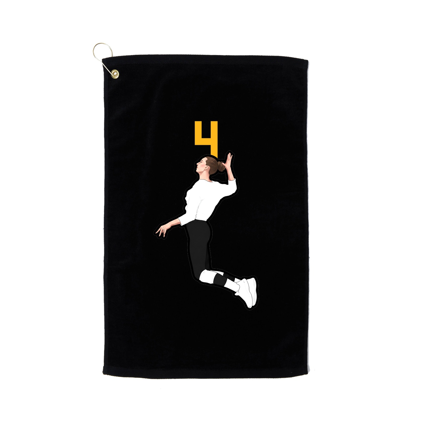 Golf Towel — Number Top in Black