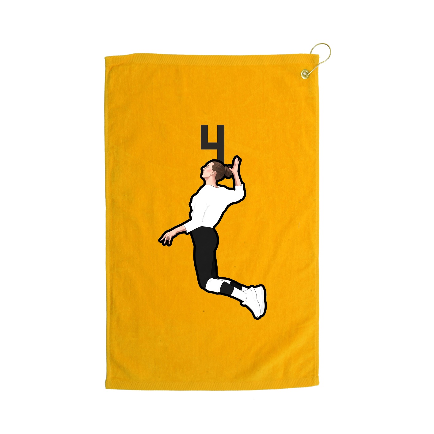 Golf Towel — Number Top in Gold
