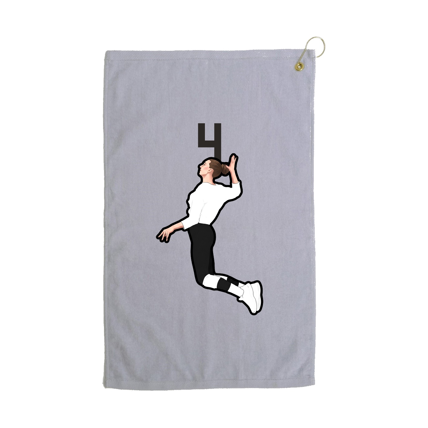 Golf Towel — Number Top in Grey