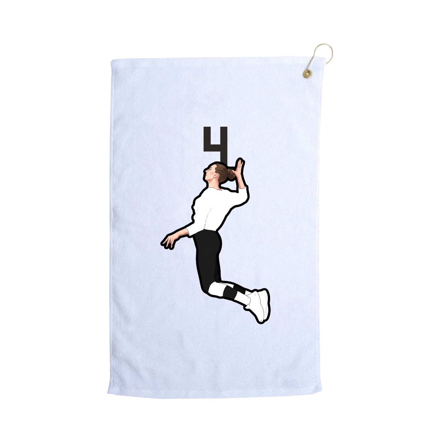 Golf Towel — Number Top in White
