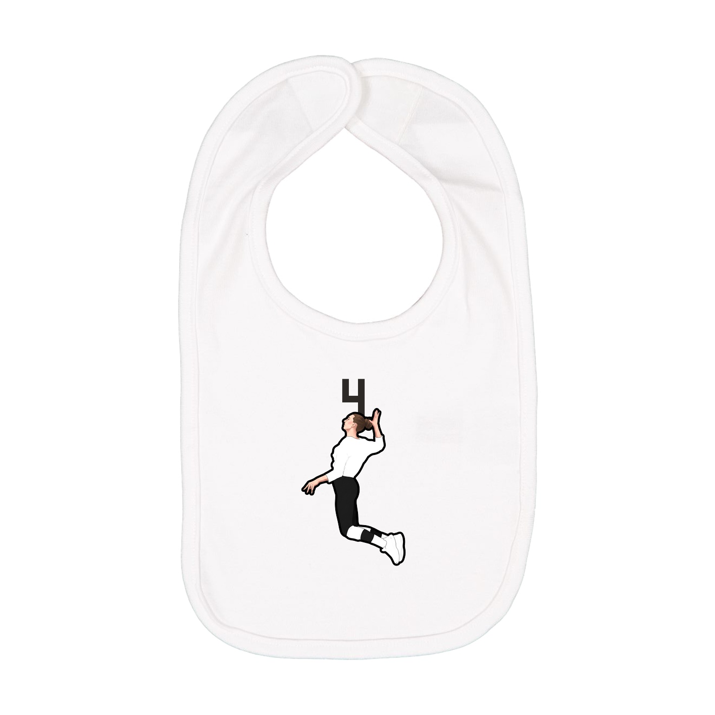 Infant Bib — Number Top in White