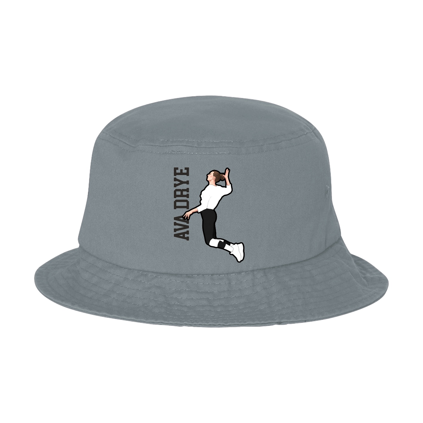 Bucket Cap — Name Vertical in Grey