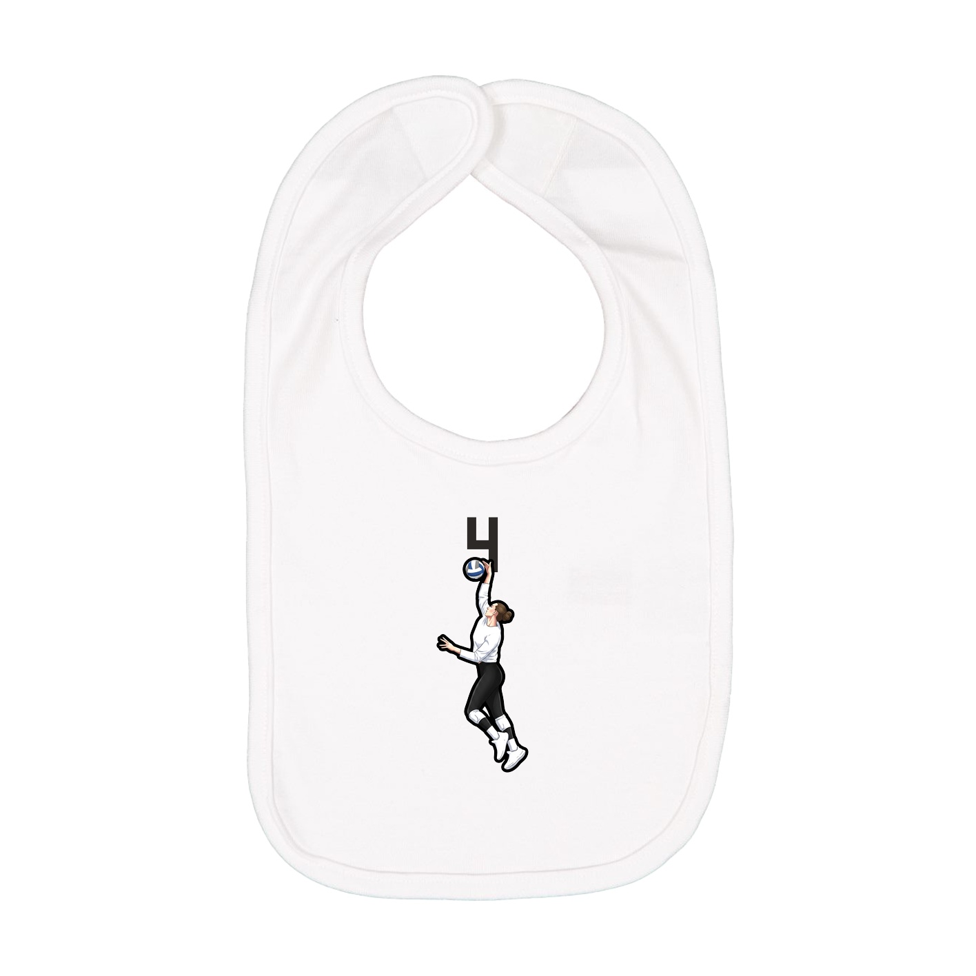 Infant Bib — Number Top in White