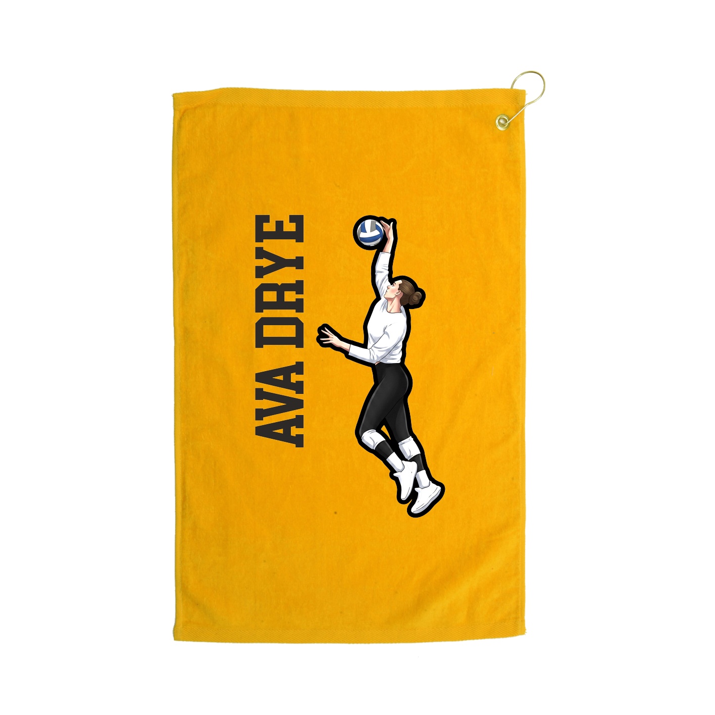 Golf Towel — Name Vertical in Gold