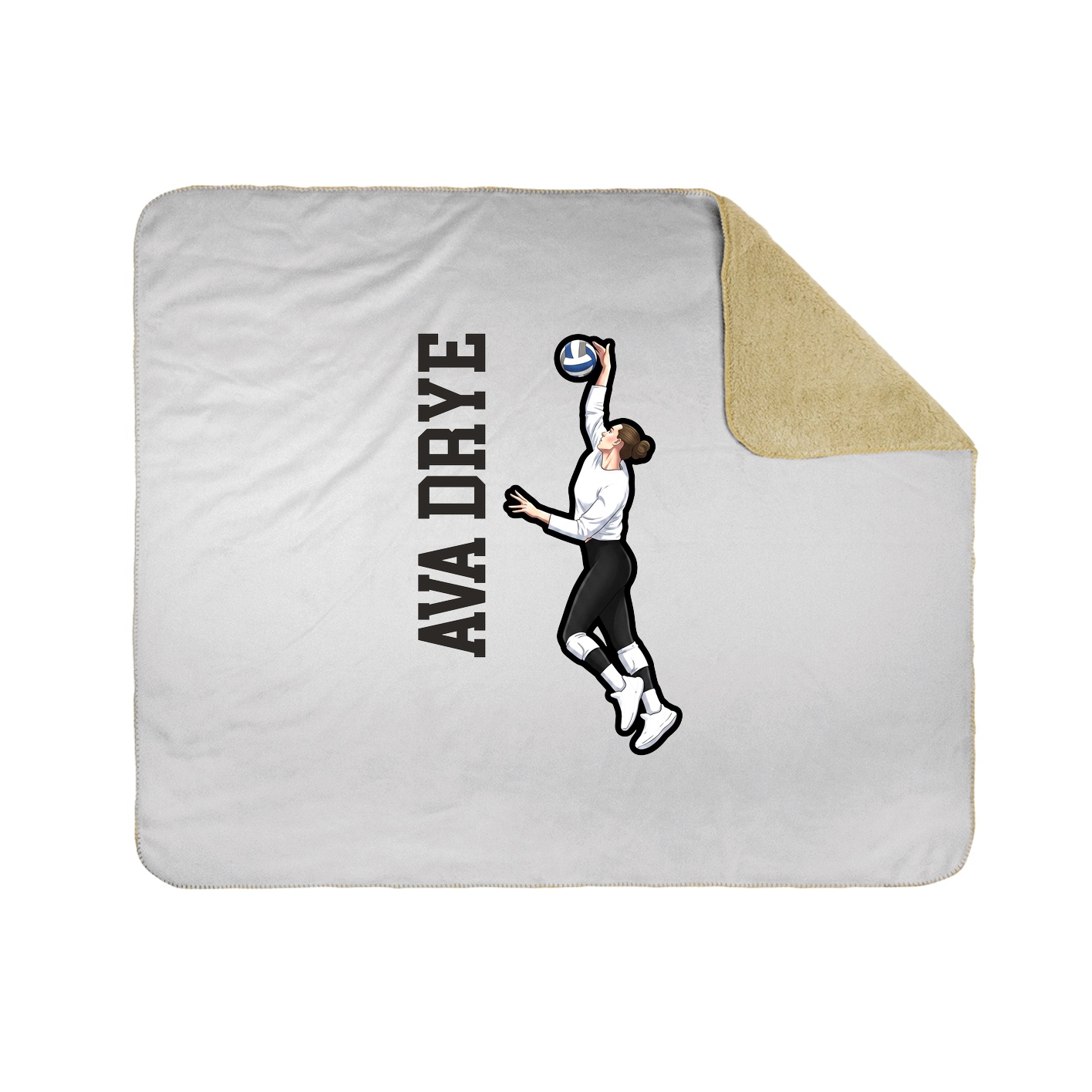 Throw Blanket — Name Vertical in White