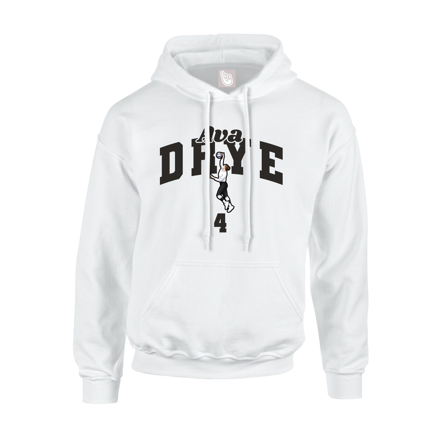 Youth Hoodie — Signature Arch in White