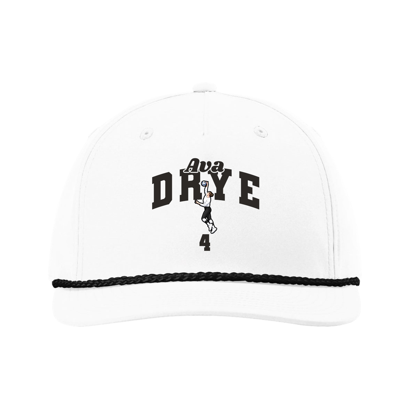 Five-Panel Classic Rope Cap — Signature Arch in White