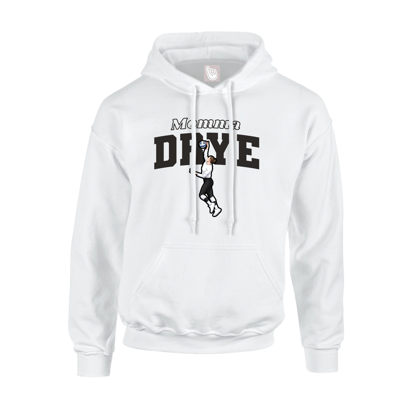 Youth Hoodie — Mothers Day Block in White
