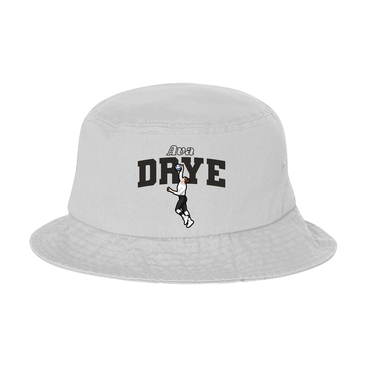 Bucket Cap — Name Arch in White