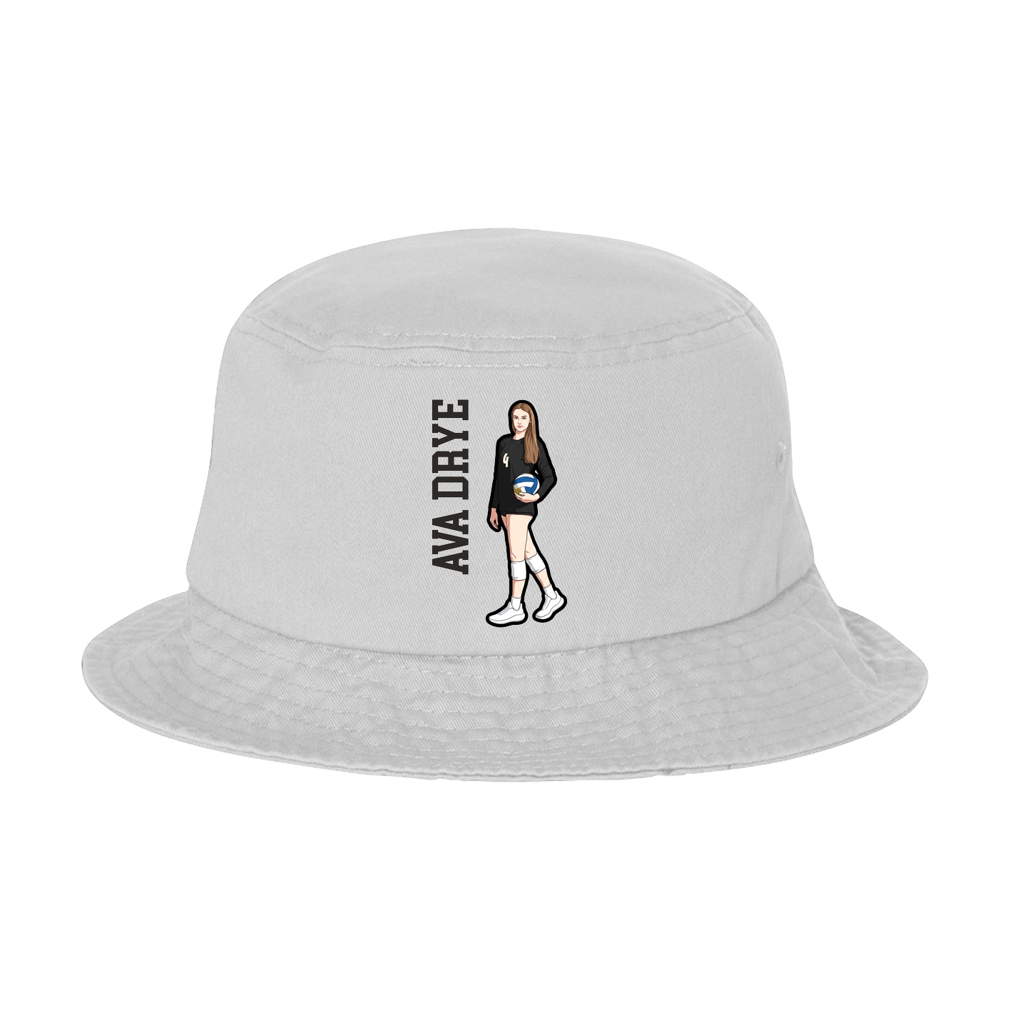 Bucket Cap — Name Vertical in White