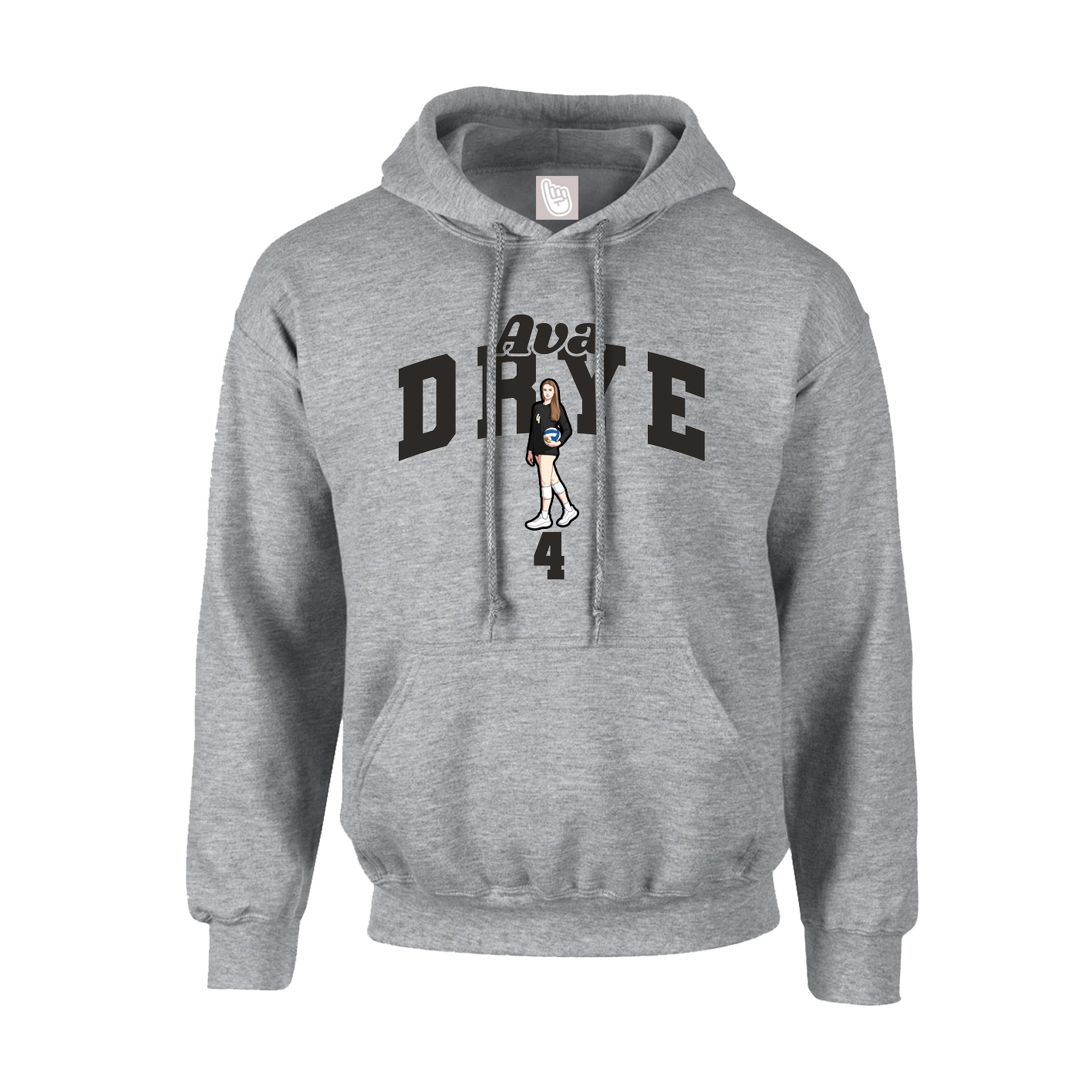 Youth Hoodie — Signature Arch in Grey