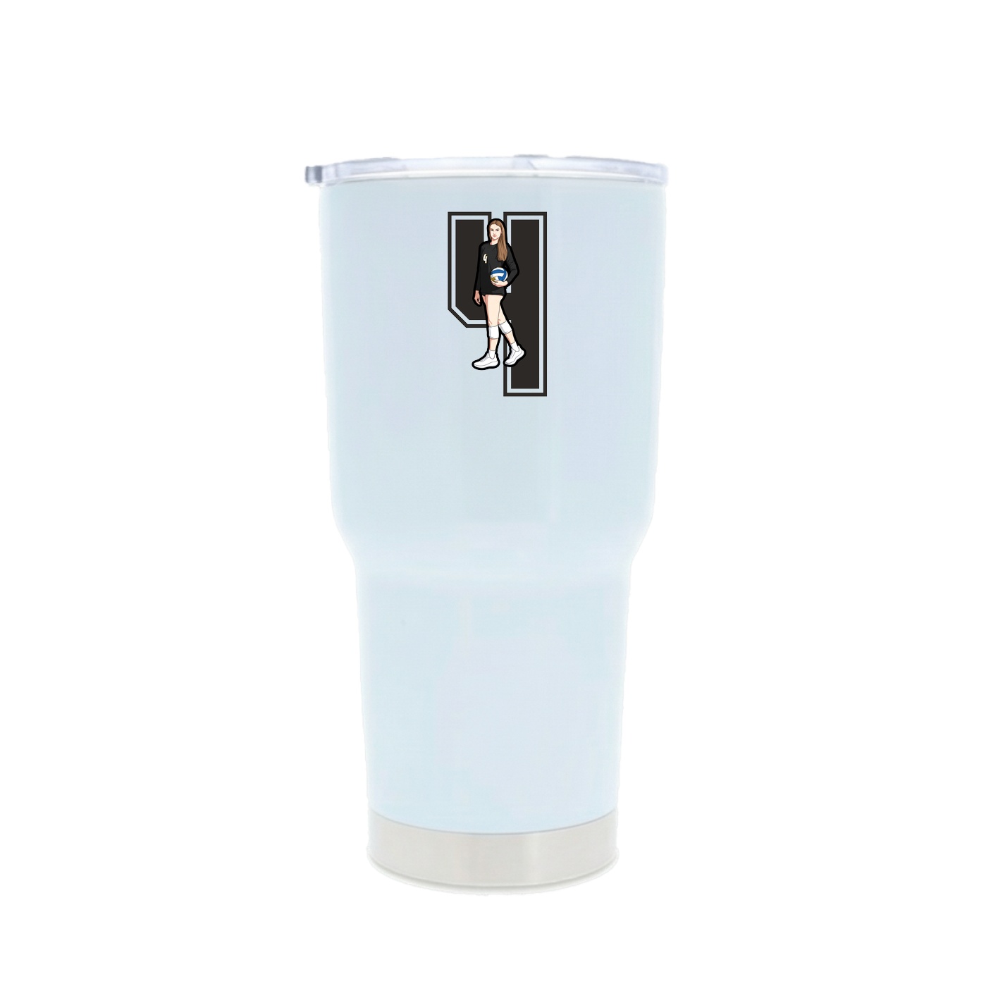 30oz Stainless Steel Tumbler — Number in White