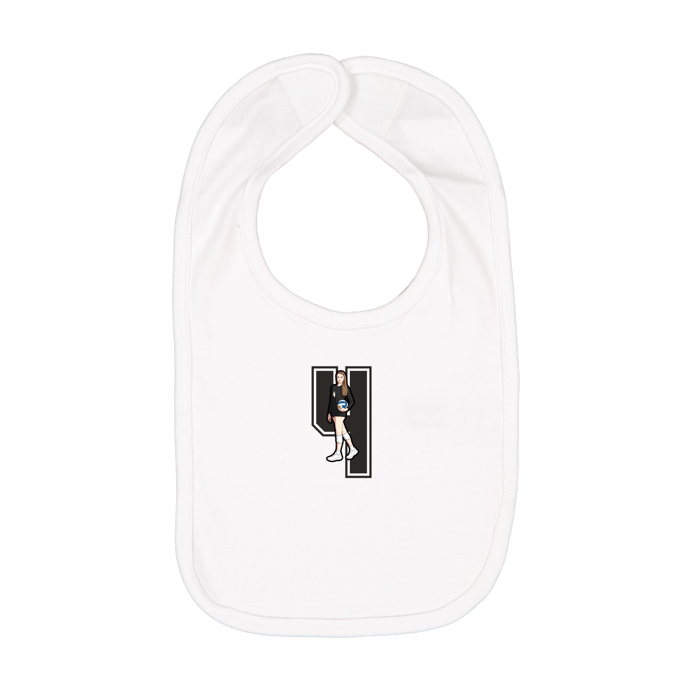 Infant Bib — Number in White