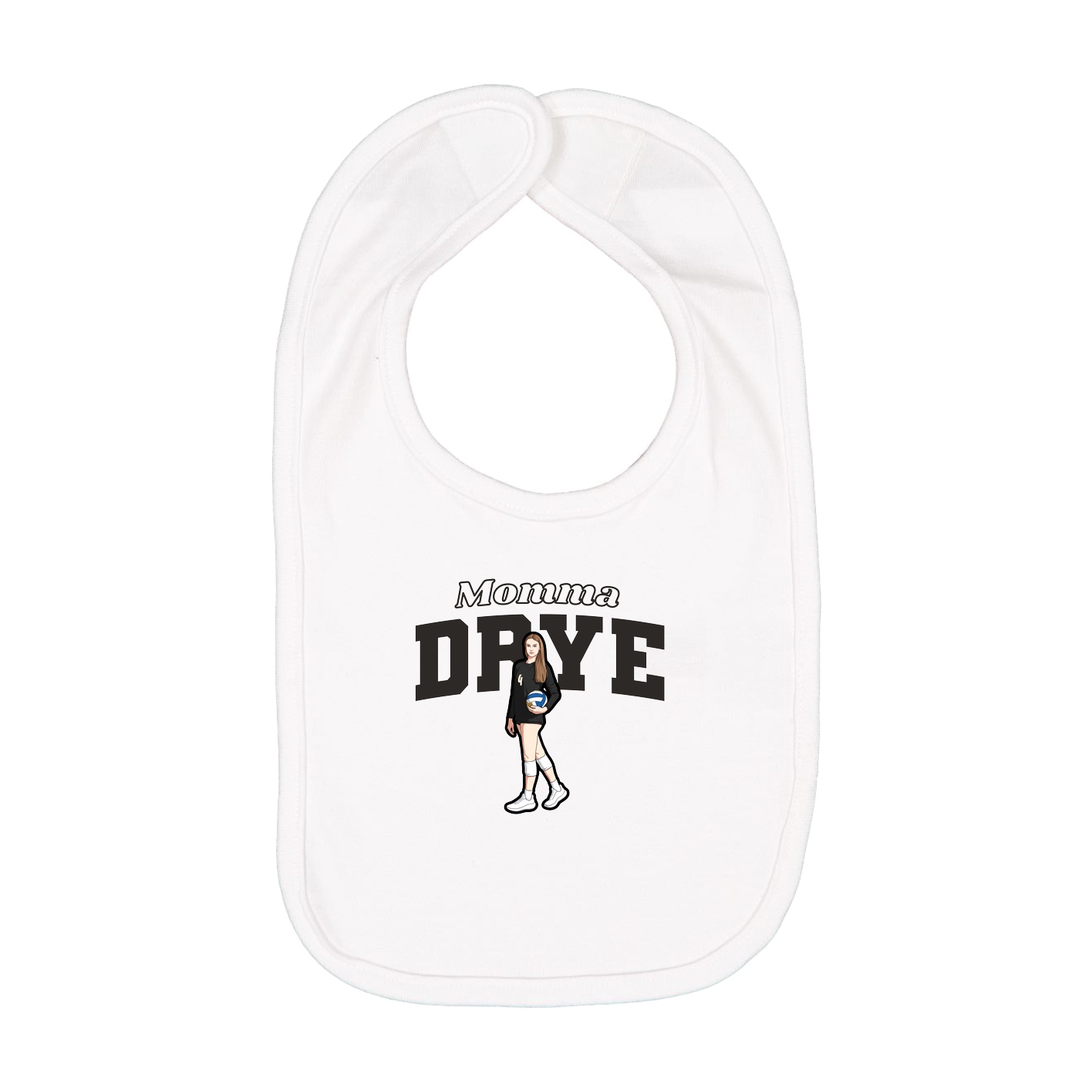 Infant Bib — Mothers Day Block in White