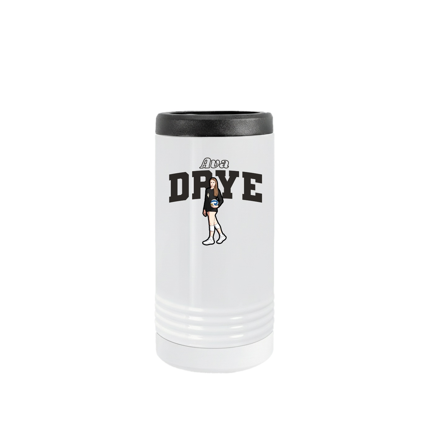 Slim Beverage Holder — Name Arch in White